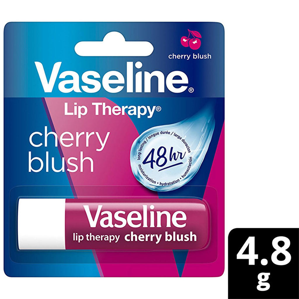 Vaseline Cherry Blush Lip Care - 48 Hour Moisturizing Lip Balm with Shea Butter for Dry, Chapped Lips