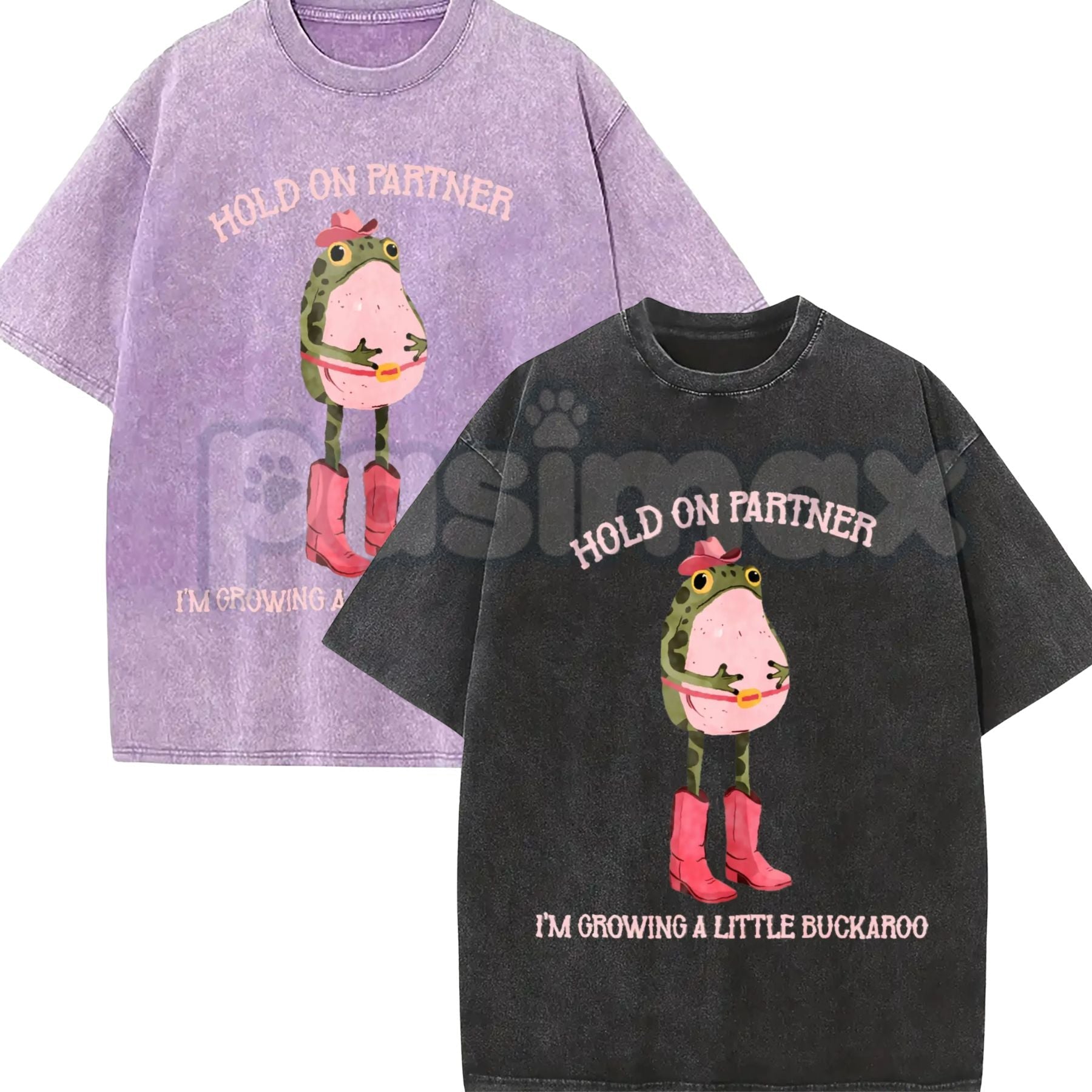 Hold On Partner I'm Growing A Little Buckaroo T-Shirt – Cowboy Baby Western Pregnancy Announcement, Lightweight Retro Cotton Graphic Tee