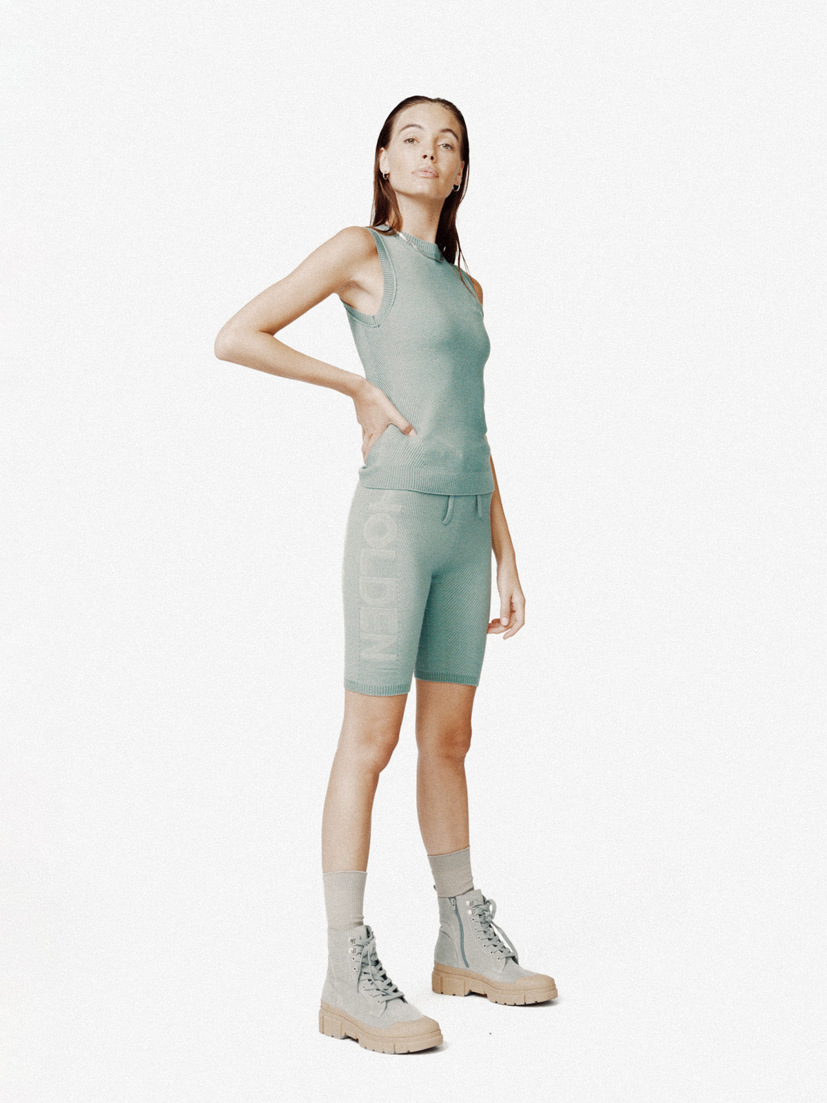 Holden Outerwear Seamless Biker Short - Sage — side view