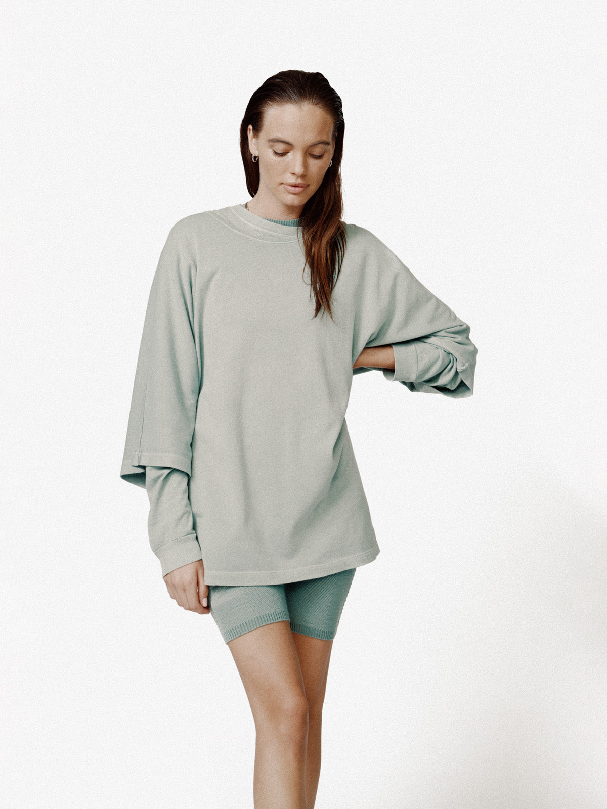 Holden Outerwear Knit Dojo Top - Sage — detail close-up