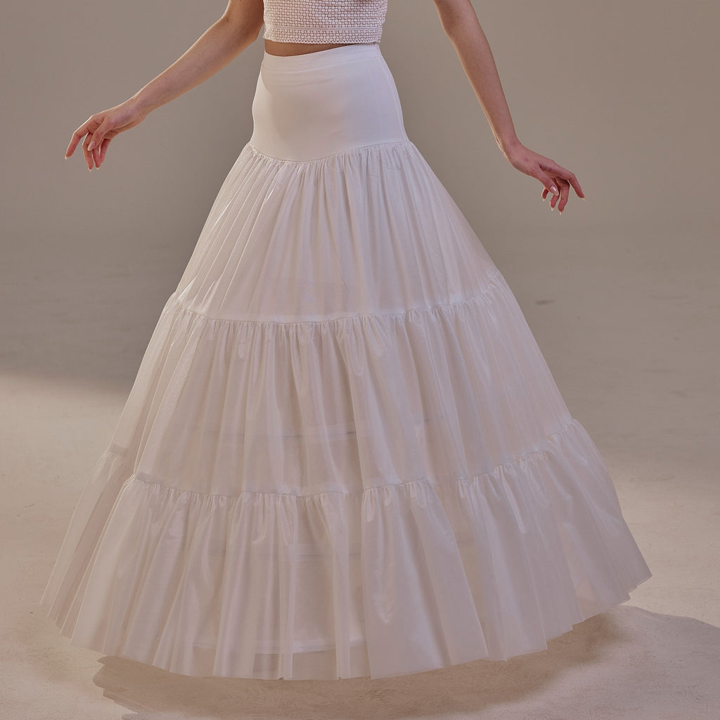 Hoop Petticoat Skirt with Two Layers and Corsage , Crinoline Petticoat with Concealed Hoops , Bridal Slip for Volume & Elegan