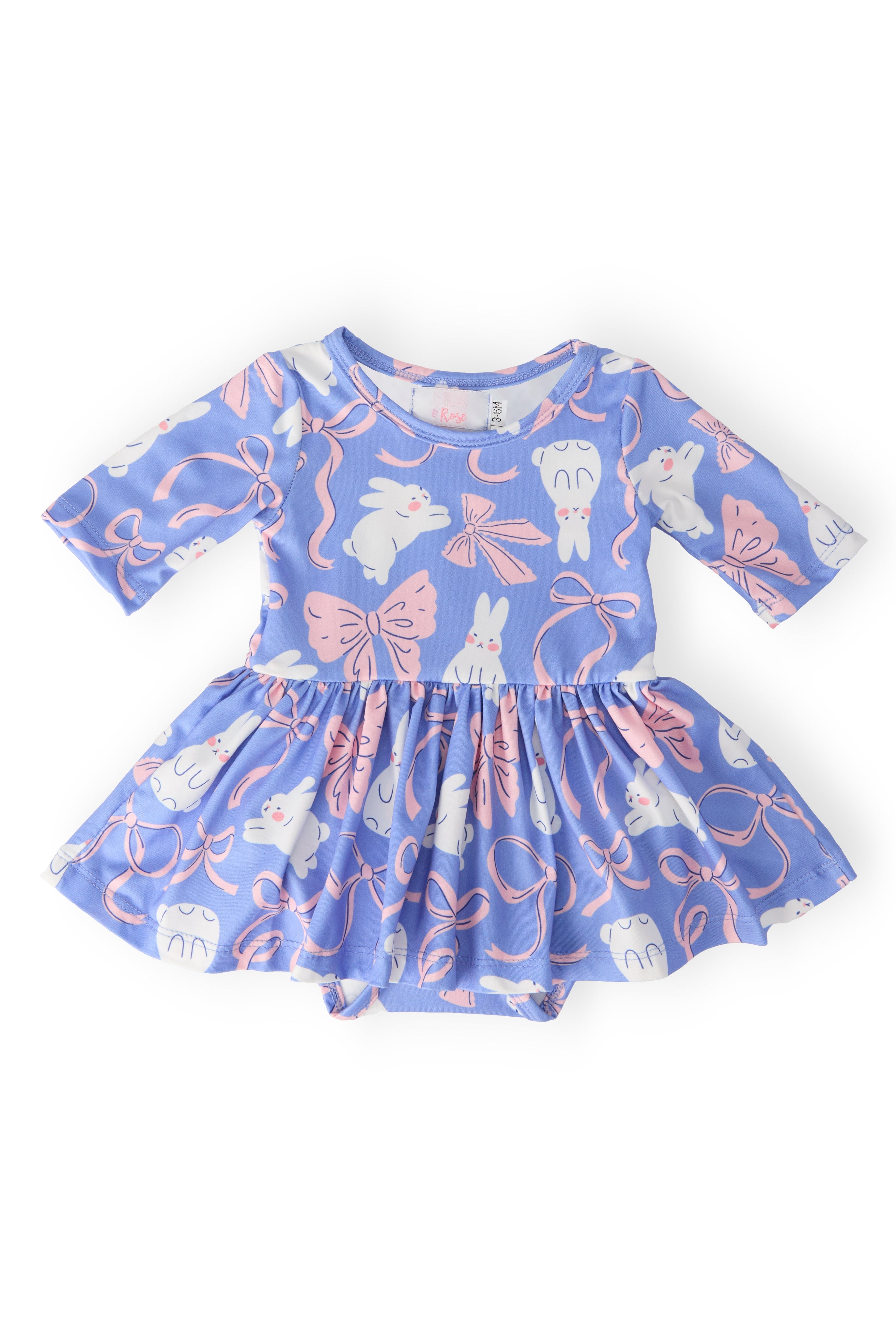 Mila & Rose ® Hop, Skip & Twirl 3/4 Sleeve Twirl Bodysuit — main product shot
