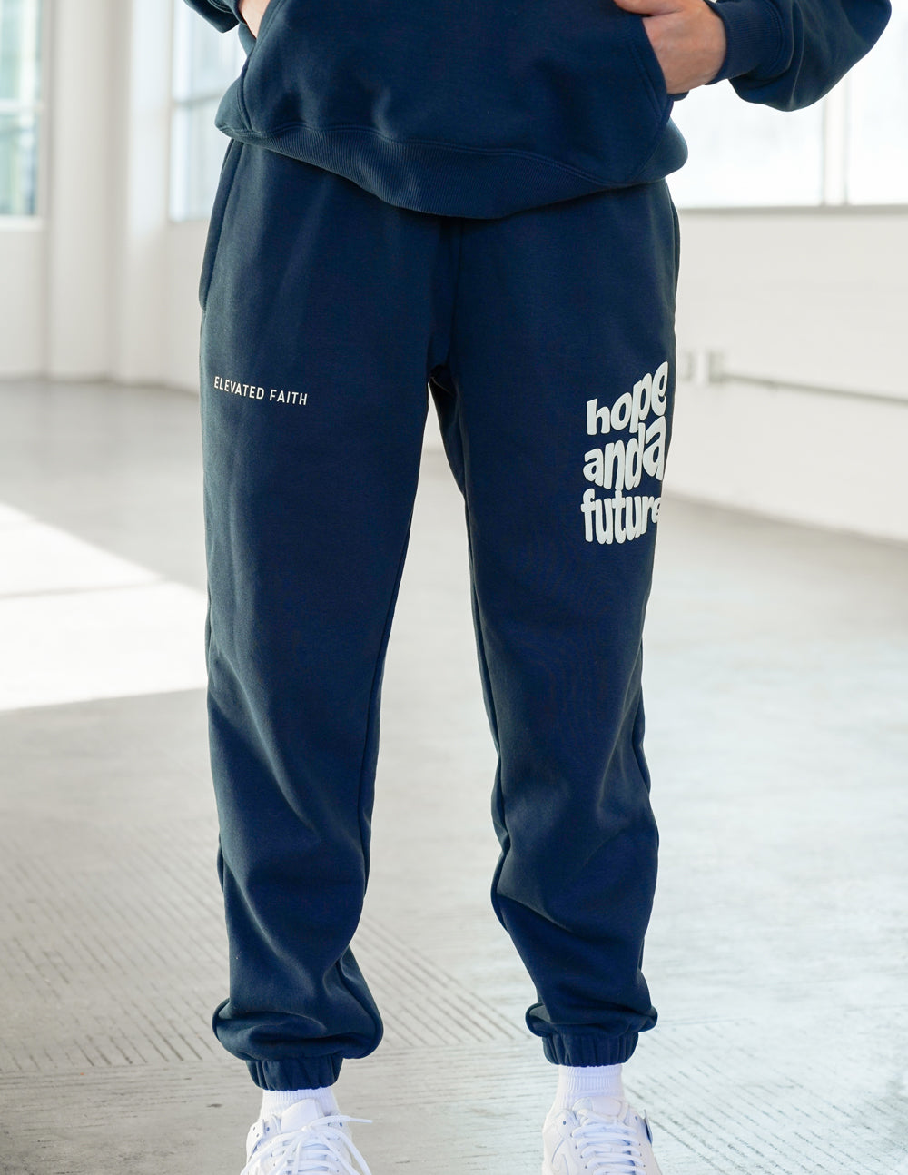 Elevated Faith Hope and a Future Unisex Sweatpant — detail close-up