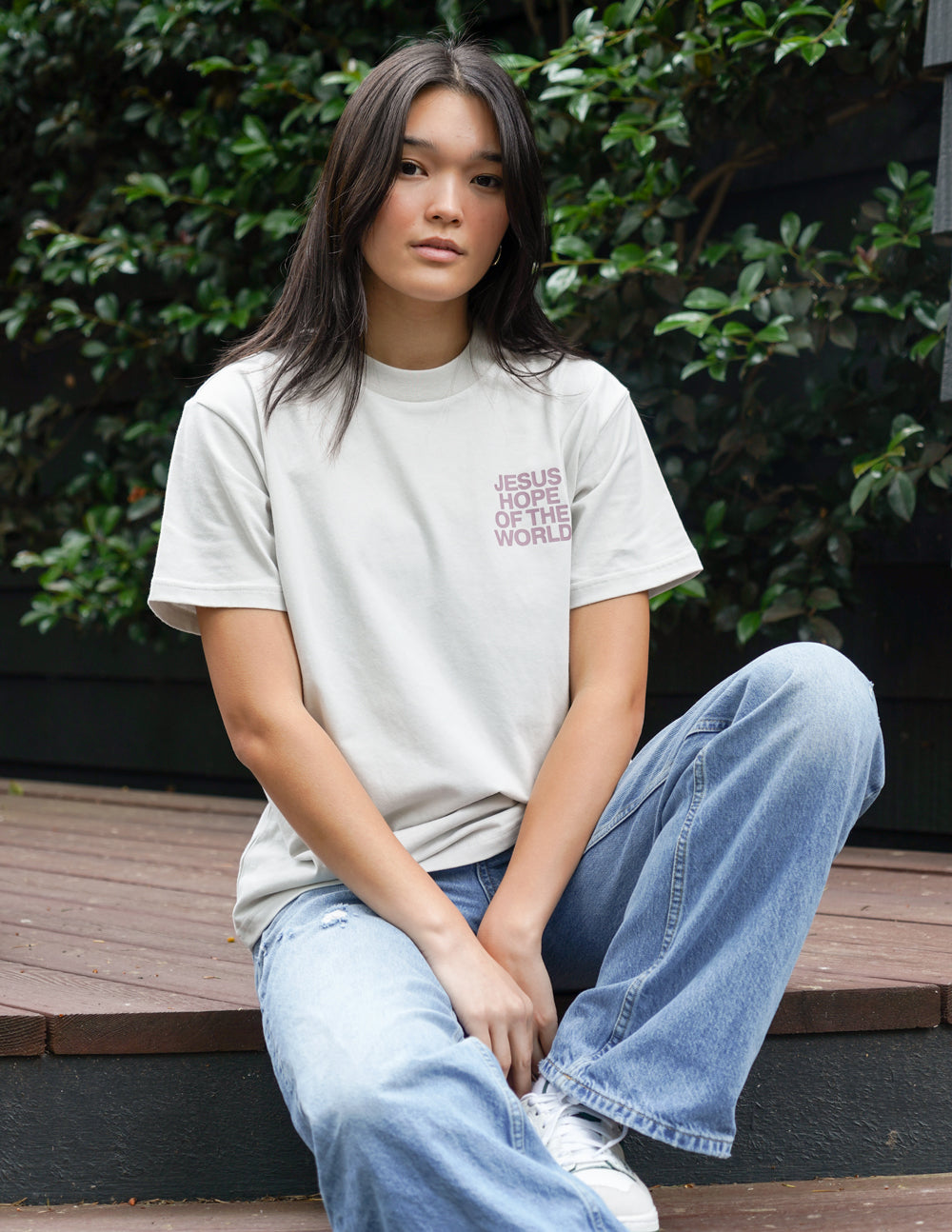 Elevated Faith Hope of the World Unisex Tee — detail close-up