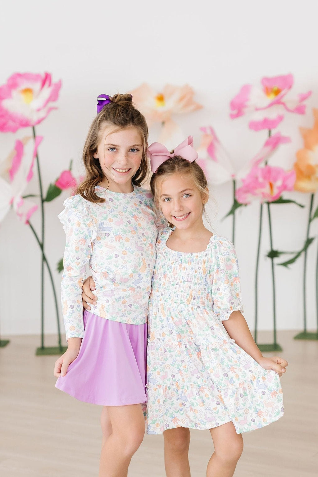 Mila & Rose ® Hoppy Easter L/S Ruffle Tee — side view