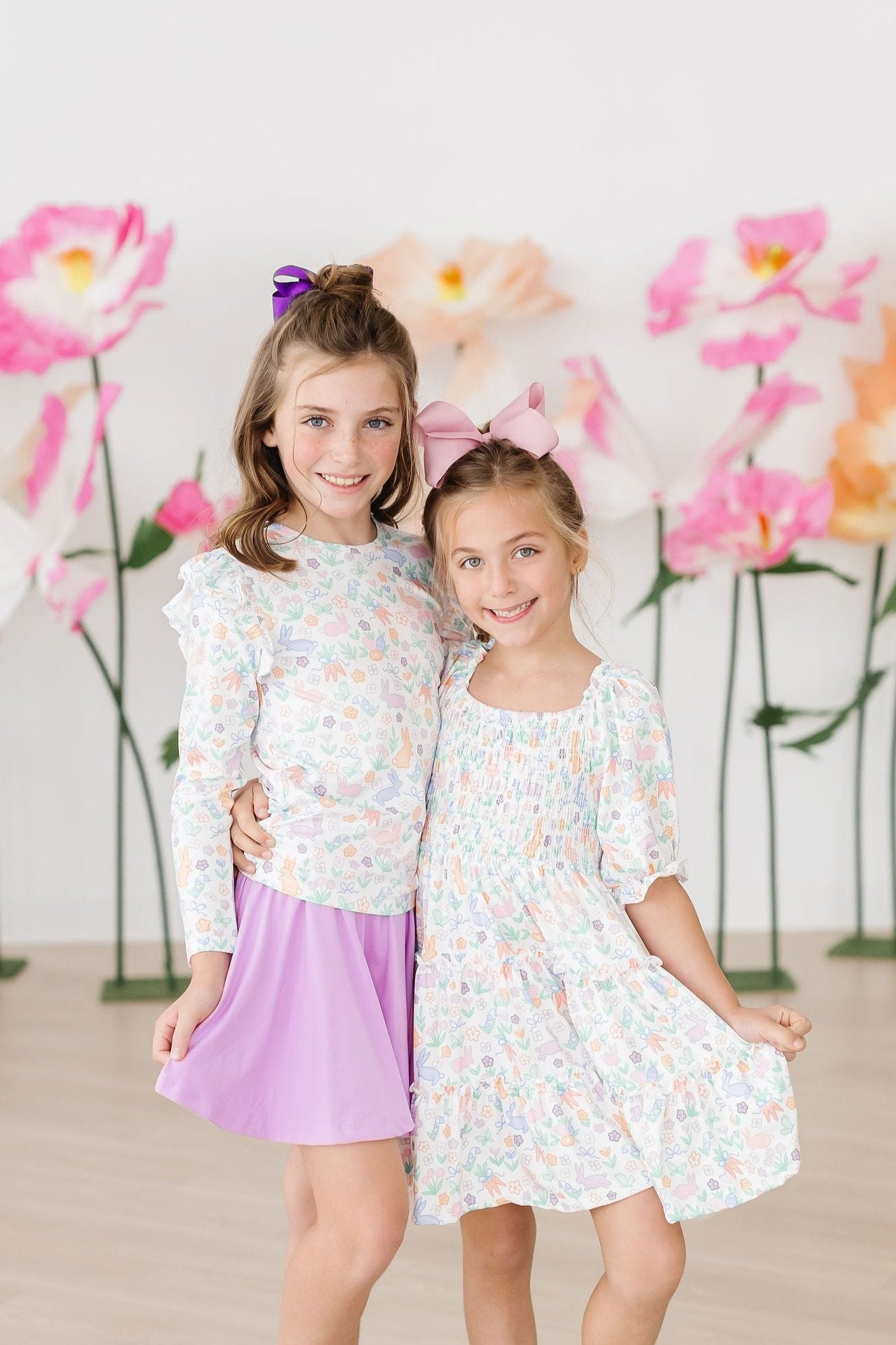 Mila & Rose ® Hoppy Easter L/S Ruffle Tee — side view