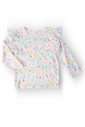 Mila & Rose ® Hoppy Easter L/S Ruffle Tee — main product shot