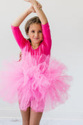 Mila & Rose ® Hot Pink 3/4 Tutu Leotard — main product shot