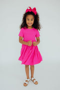Mila & Rose ® Hot Pink S/S Pocket Twirl Dress — main product shot