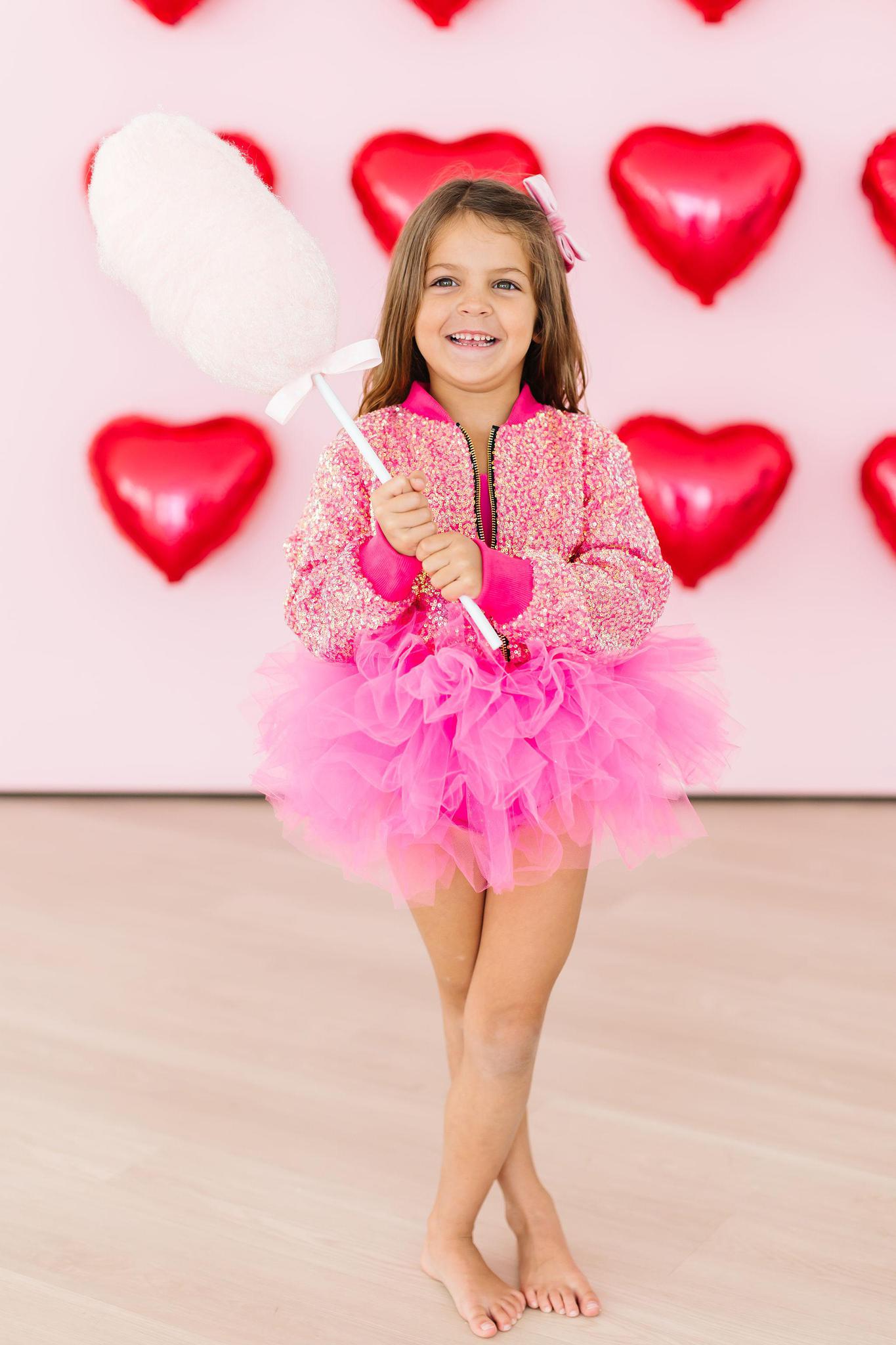Mila & Rose ® Hot Pink Sequin Jacket — detail close-up