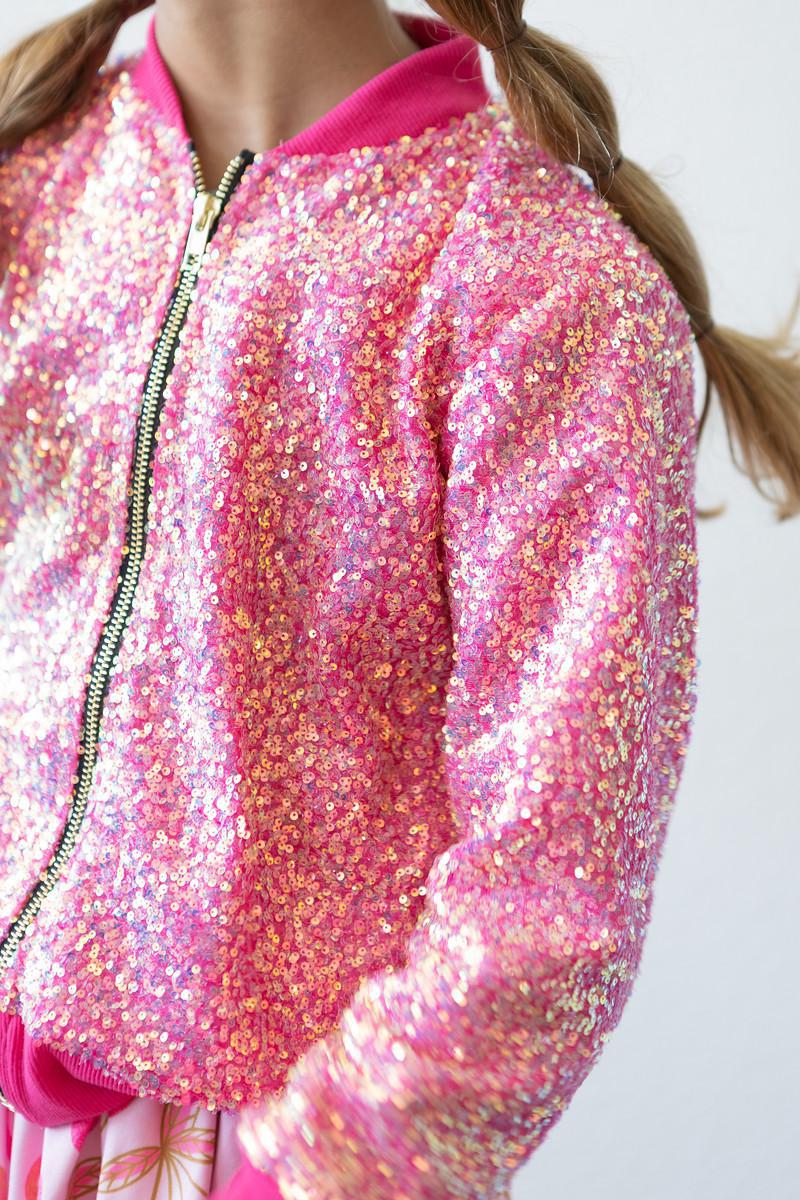 Mila & Rose ® Hot Pink Sequin Jacket — lifestyle context