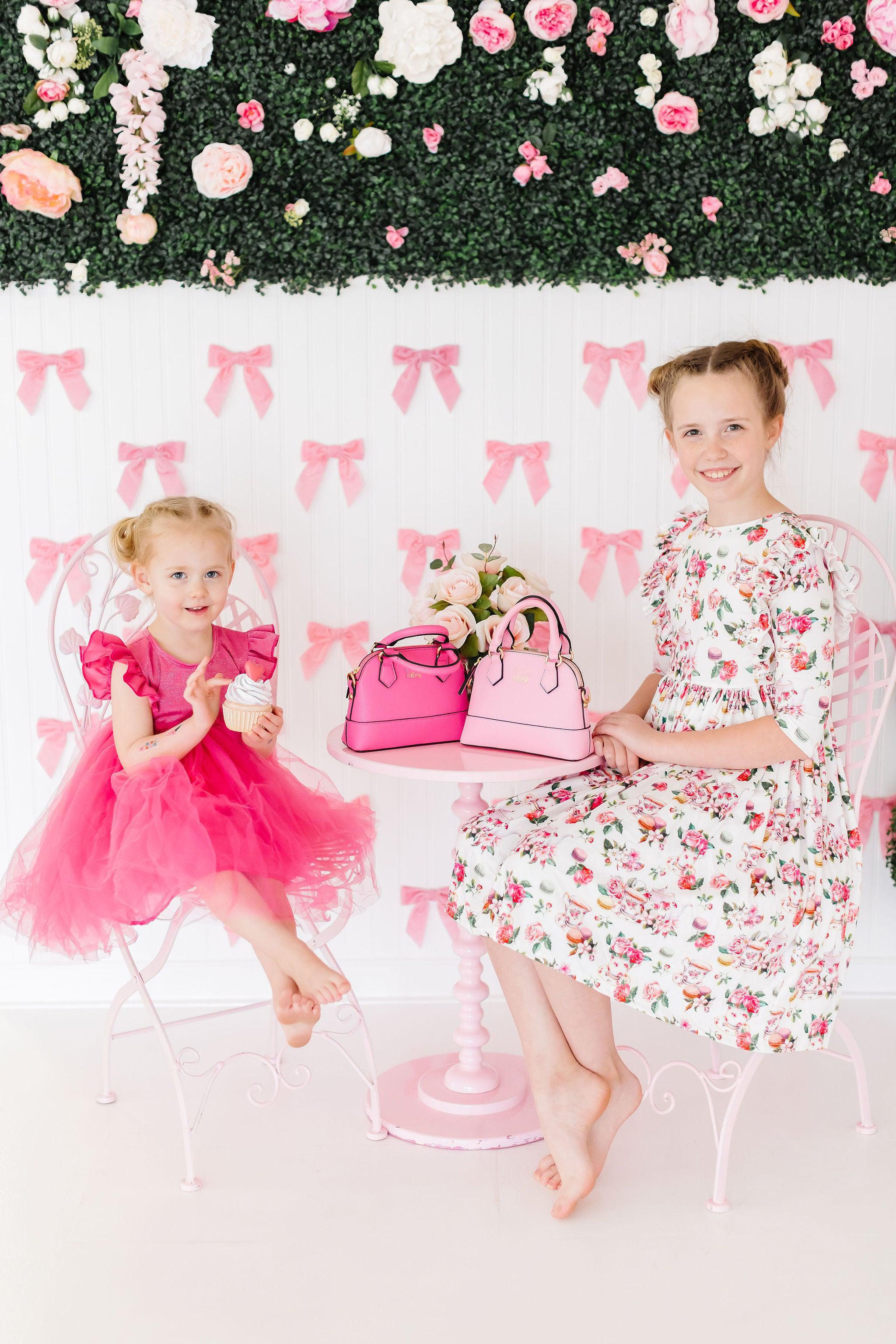 Mila & Rose ® SALE Macarons & Tea Ruffle Twirl Dress — detail close-up
