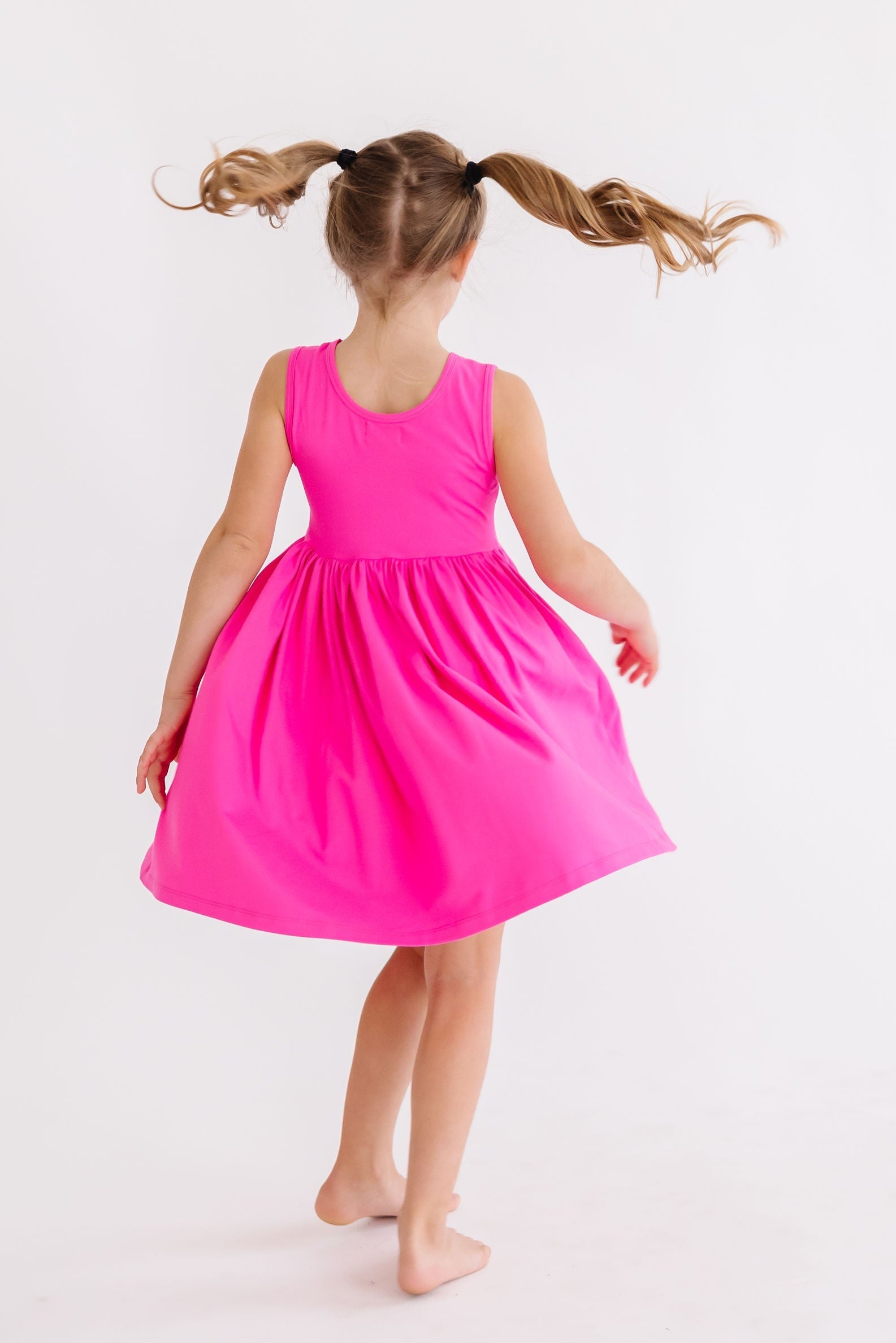 Mila & Rose ® Hot Pink Tank Pocket Twirl Dress — lifestyle context