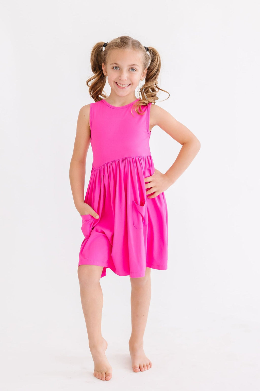Mila & Rose ® Hot Pink Tank Pocket Twirl Dress — in-use photo
