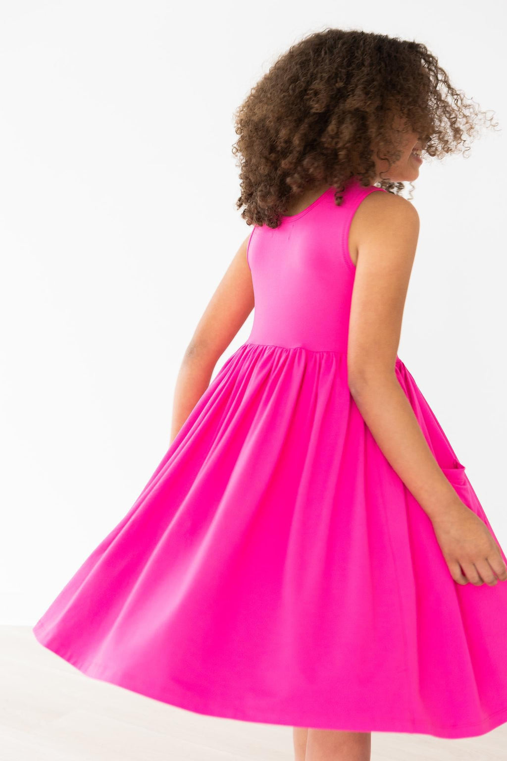 Mila & Rose ® Hot Pink Tank Pocket Twirl Dress — size reference
