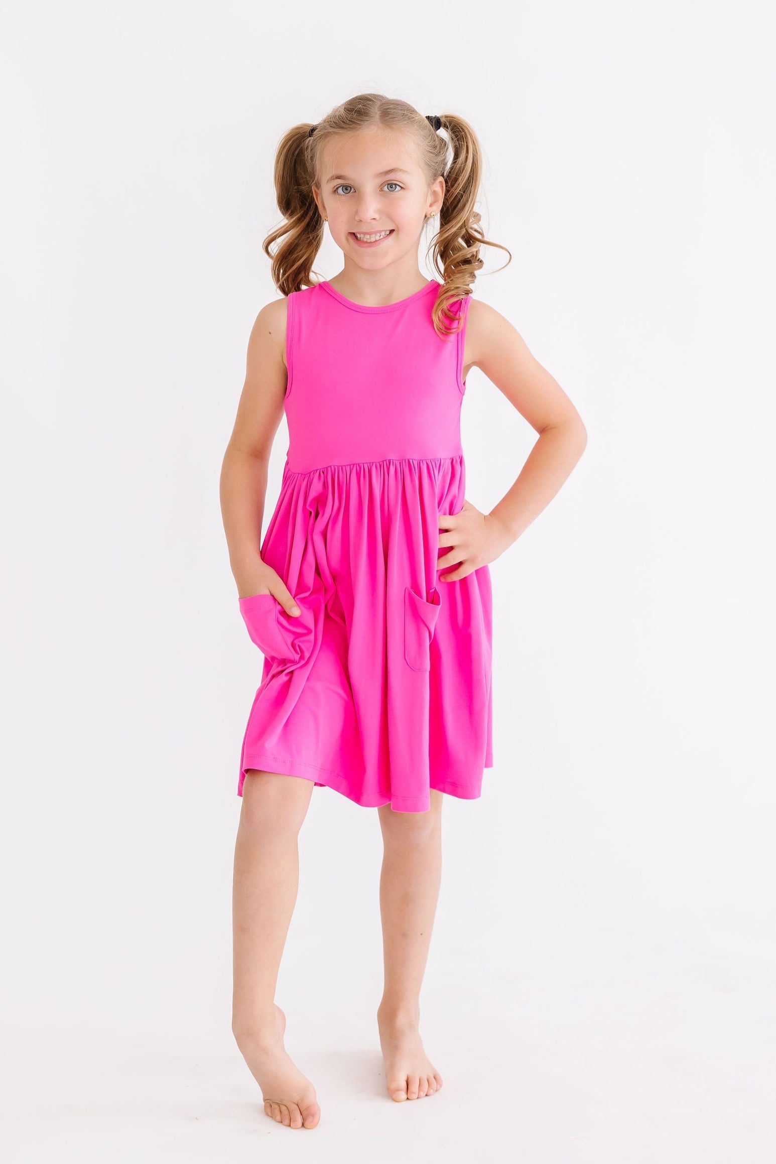 Mila & Rose ® Hot Pink Tank Pocket Twirl Dress — main product shot