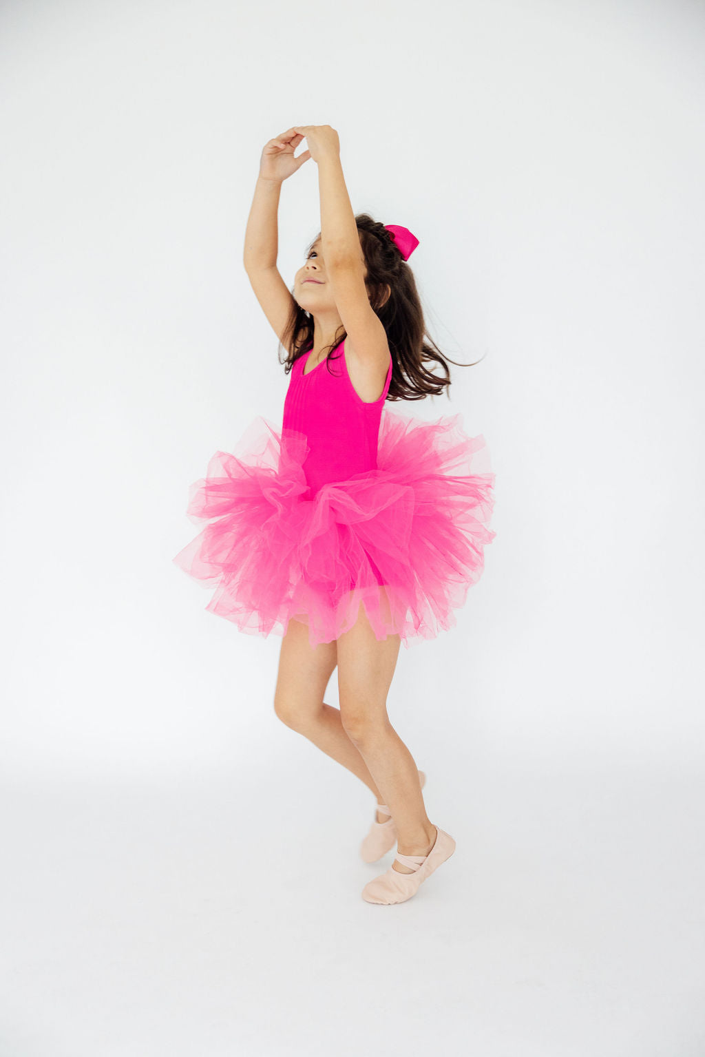 Mila & Rose ® Hot Pink Tank Tutu Leotard — side view