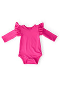 Mila & Rose ® Hot Pink L/S Flutter Bodysuit — main product shot