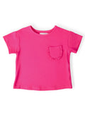 Mila & Rose ® Hot Pink Ruffle Pocket Tee — main product shot