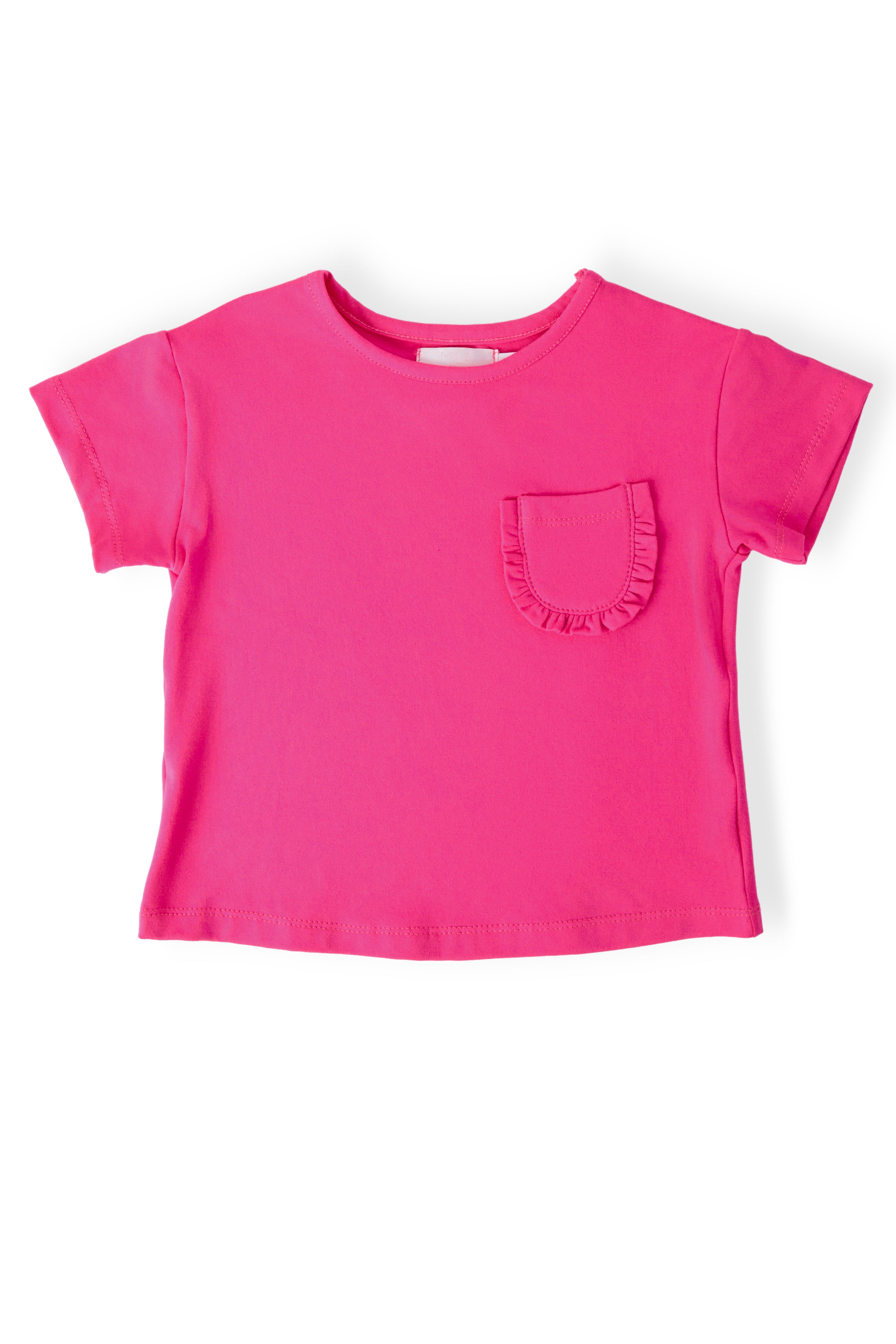 Mila & Rose ® Hot Pink Ruffle Pocket Tee — main product shot