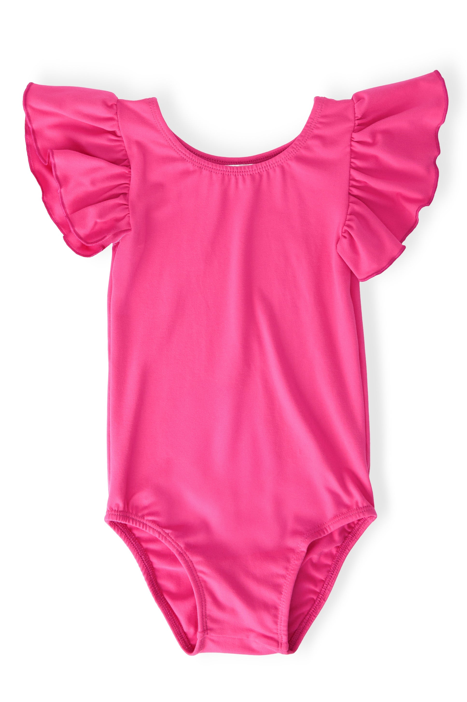 Mila & Rose ® Hot Pink S/S Flutter Sleeve Leotard — main product shot