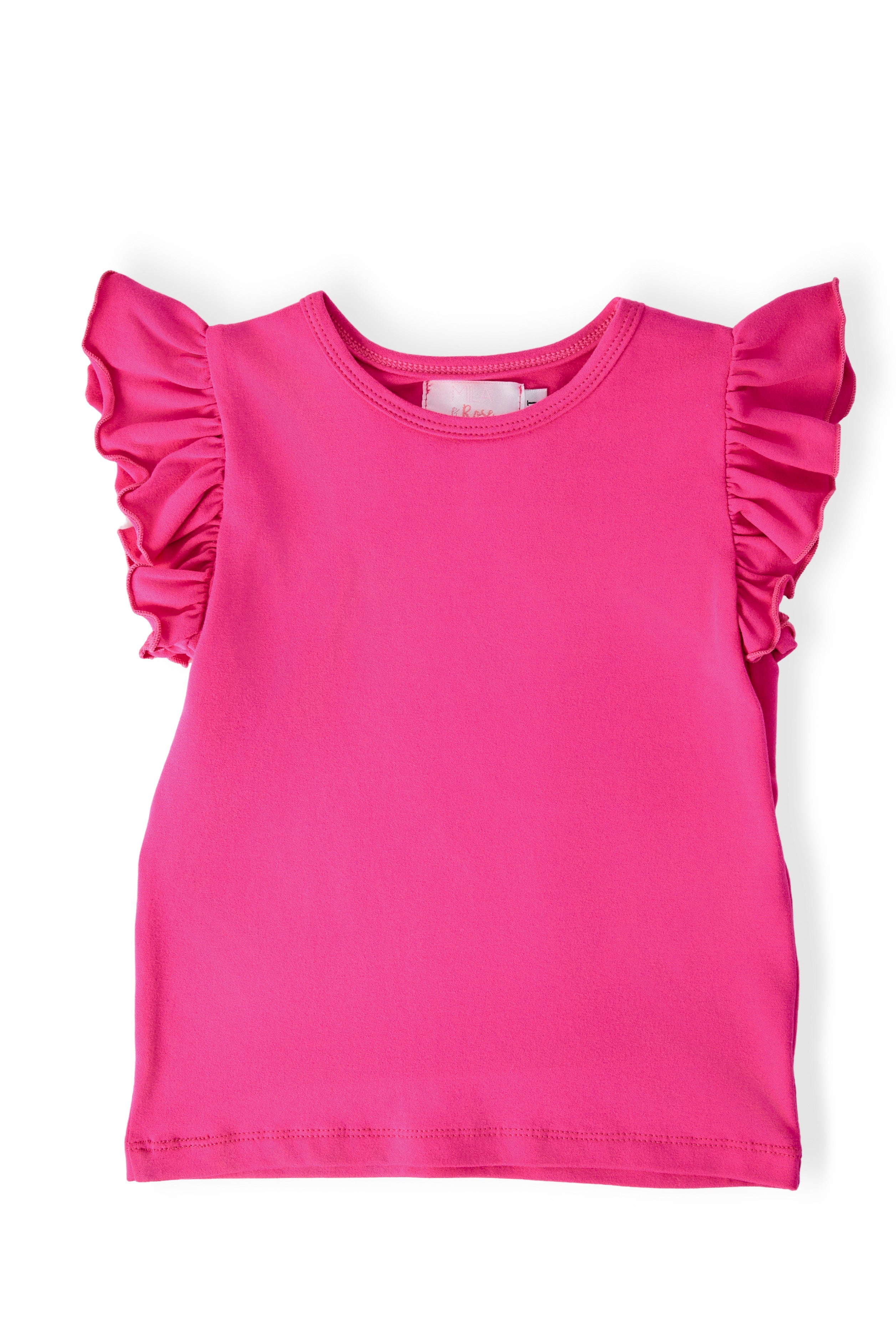 Mila & Rose ® Hot Pink S/S Ruffle Tee — main product shot