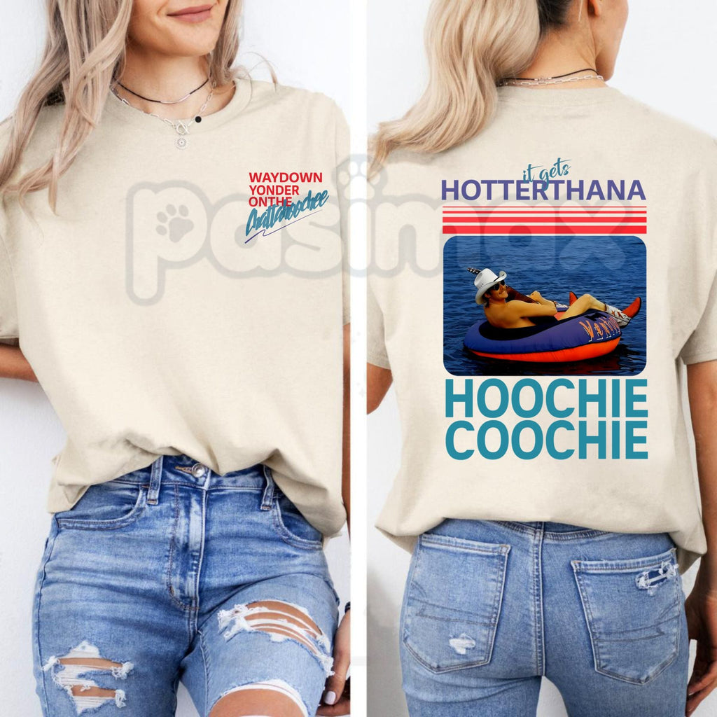 "Hotter Than a Hoochie Coochie" Vintage Graphic Tee – Retro 90s Country Music T-Shirt, Premium 100% Cotton Chattahoochee Tribute Top, Soft Lived-In Heavyweight Summer Festival Shirt, Made in USA