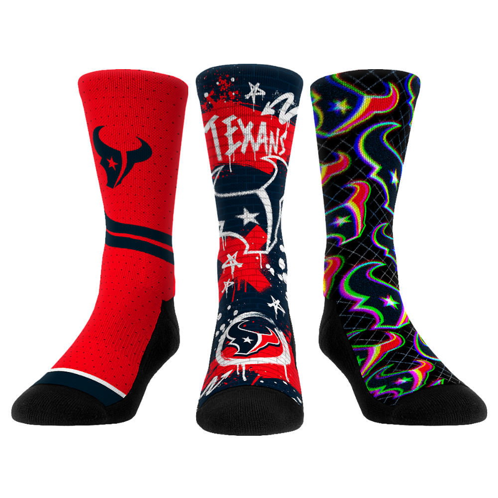 Rock 'Em Socks Rock 'Em Socks Houston Texans - Graffiti 3-Pack — main product shot