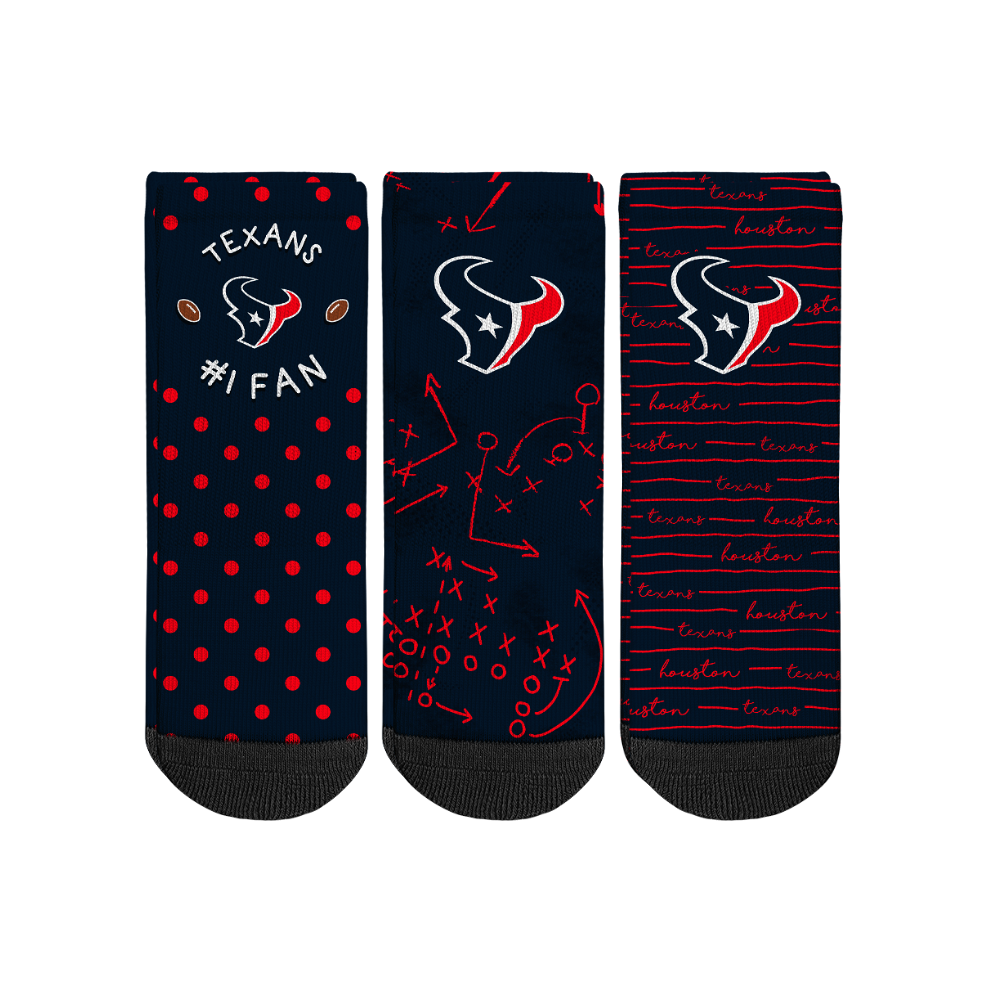 Rock 'Em Socks Rock 'Em Socks Houston Texans - Number 1 Fan 3-Pack (Toddler) — main product shot