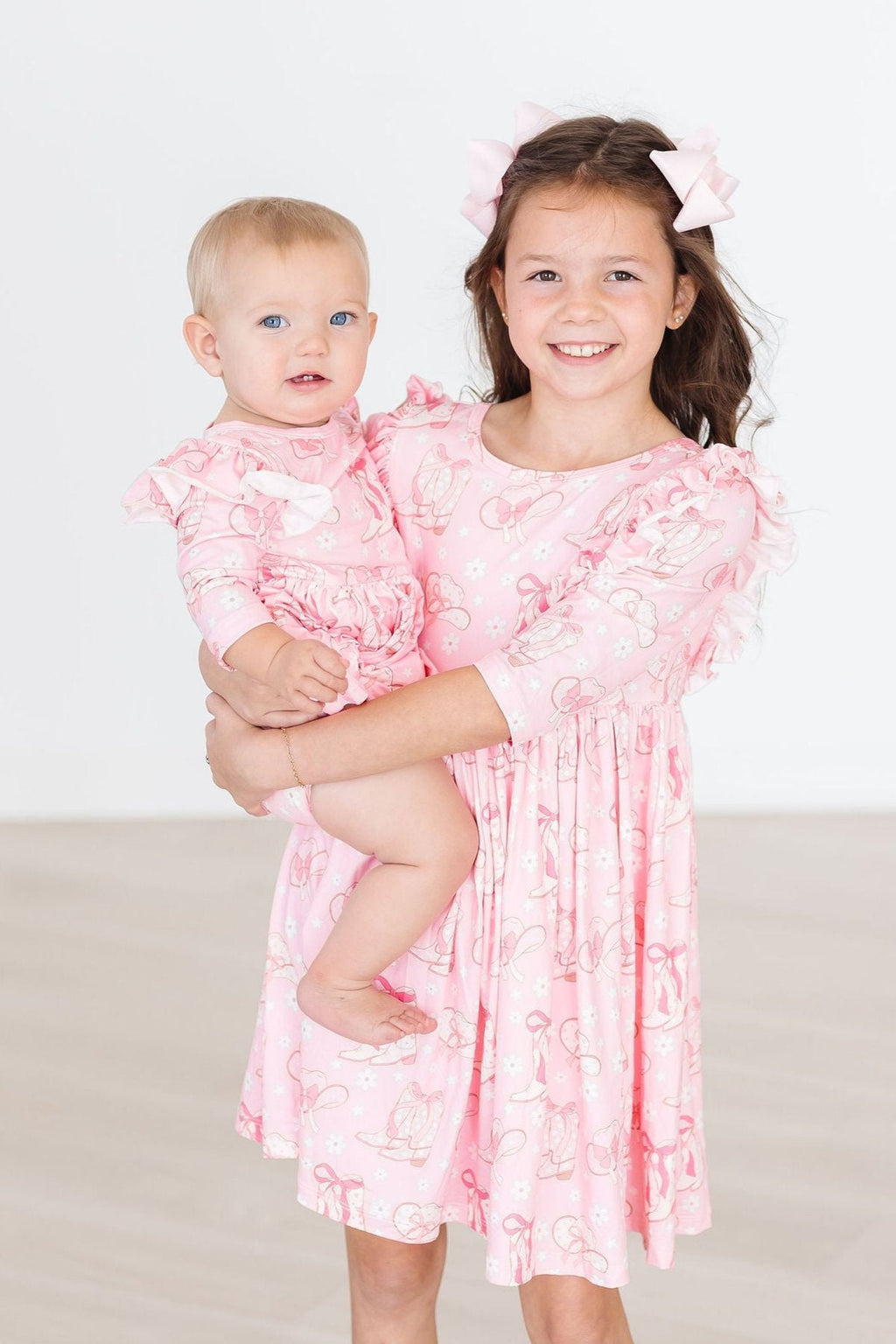 Mila & Rose ® Howdy 3/4 Sleeve Ruffle Twirl Dress — side view