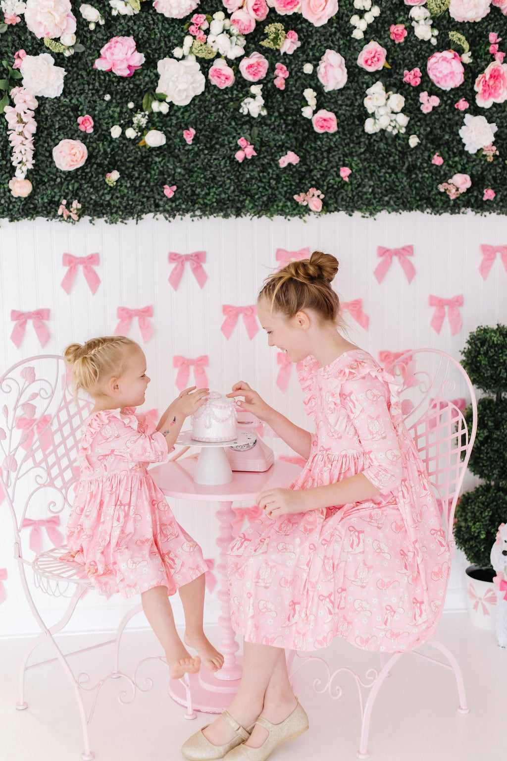 Mila & Rose ® Howdy 3/4 Sleeve Ruffle Twirl Dress — main product shot