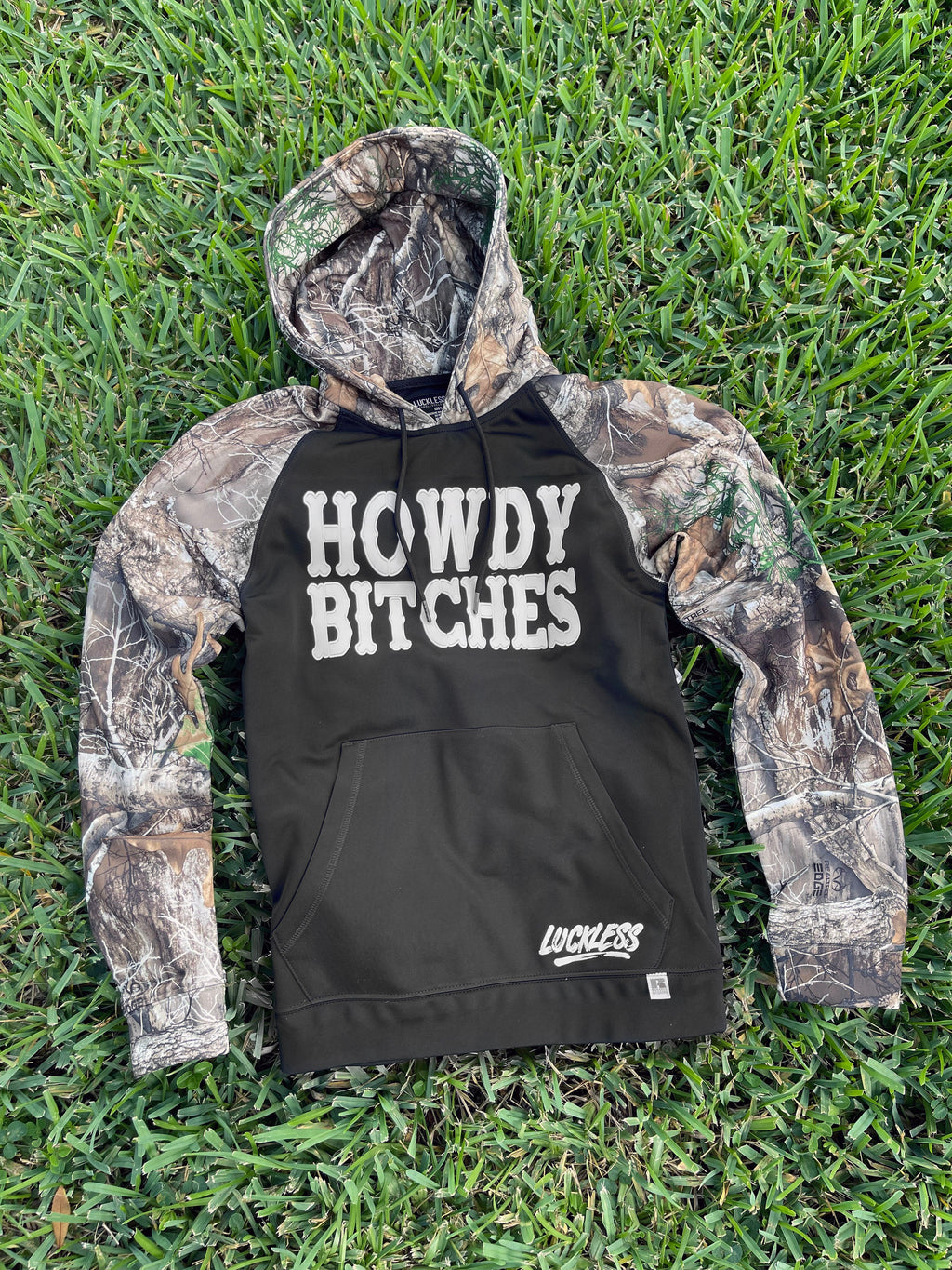 Luckless Outfitters Howdy Bitches Hoodie — back view