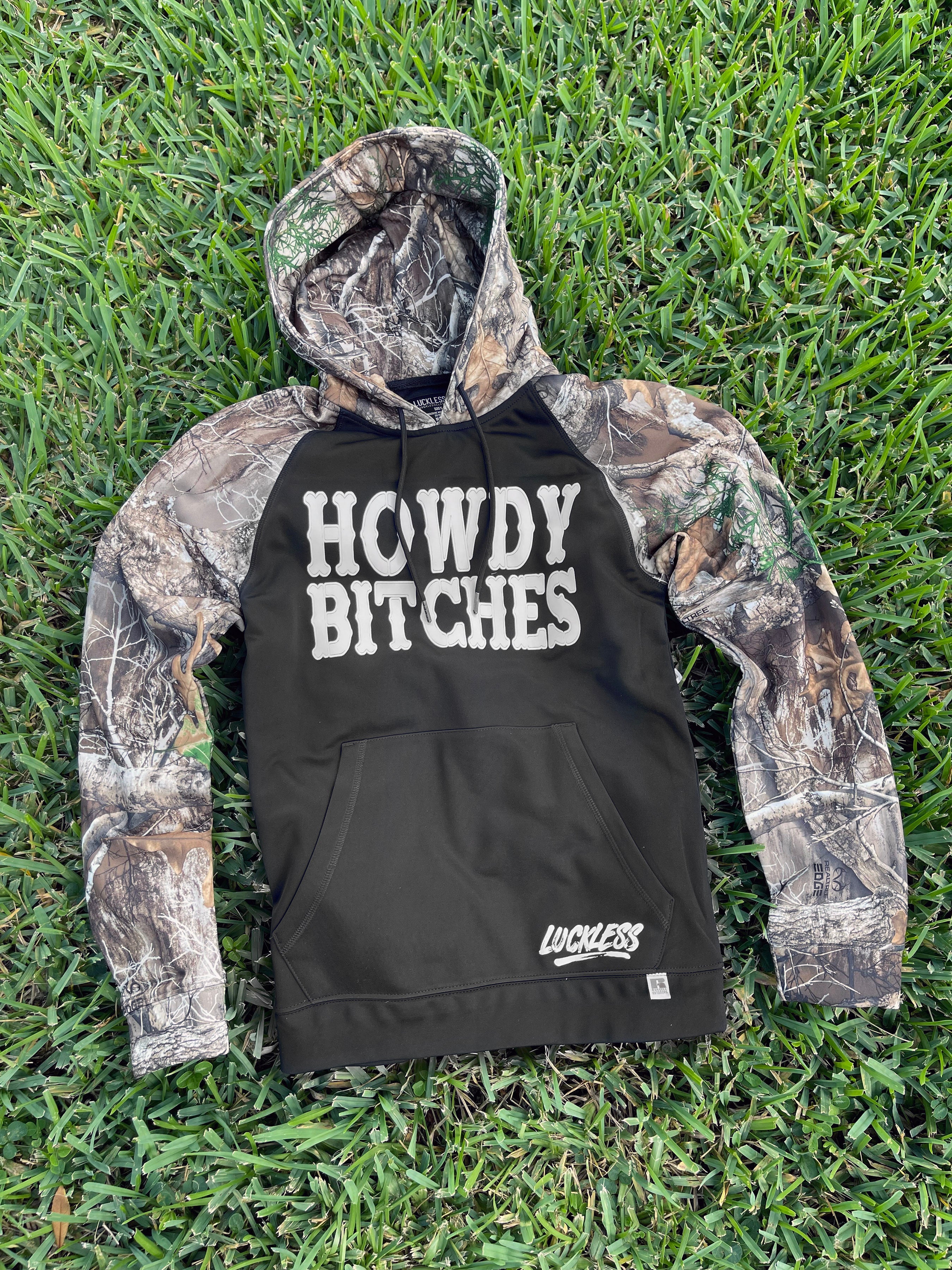 Luckless Outfitters Howdy Bitches Hoodie — back view