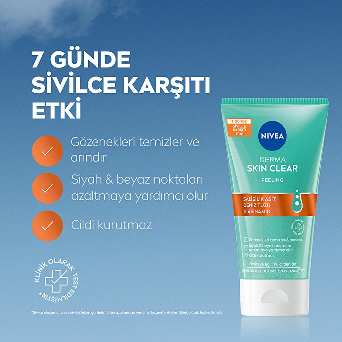 Nivea Derma Skin Clear Acne Fighting Face Peeling - Deep Cleansing, Exfoliant for Acne Prone Skin