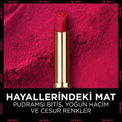L'Oreal Paris Color Riche: Pink Worth It - Intense Volume Matte Lipstick with Hyaluronic Acid, Long Lasting Color & Fuller Lips
