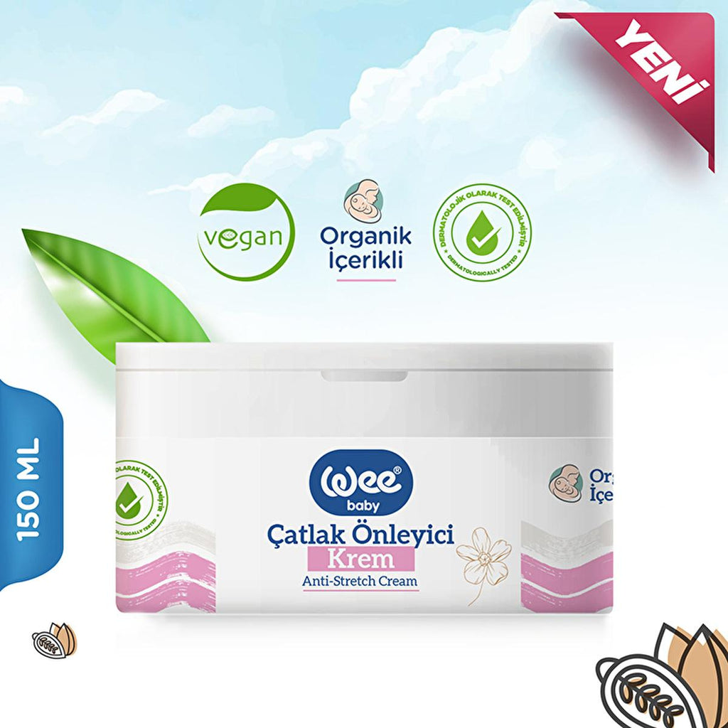 Wee Baby Organic Diaper Cream, 5.07 fl oz - Natural, Vegan, Dermatologically Tested Baby Care