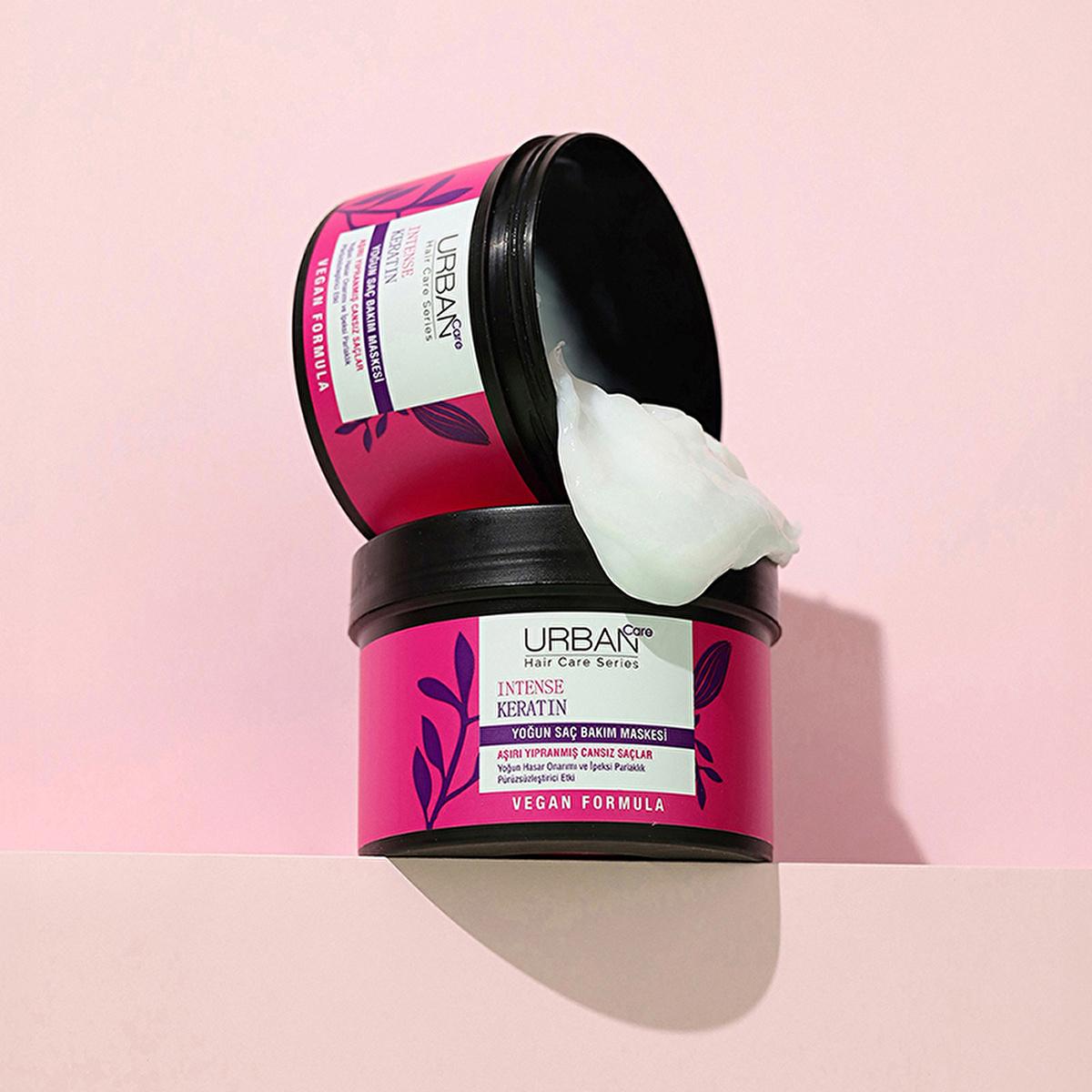 Urban Care Intense Keratin Hair Care Mask - Intensive Repair for Damaged Hair, Vegan & Paraben-Free