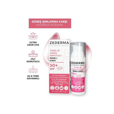 Zederma Tone Up SPF 50 Tinted Sunscreen Cream: Natural Tone, UVA/UVB Protection, Perfect for Sensitive Skin - 50ml