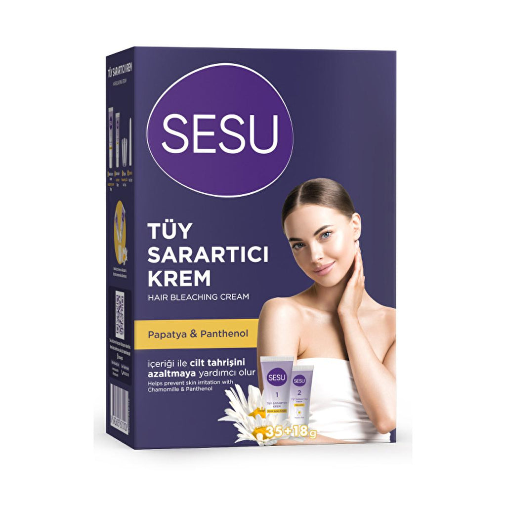 Sesu Hair Bleaching Cream with Chamomile Extract - Quick Hair Lightening Solution for Emergency Situations