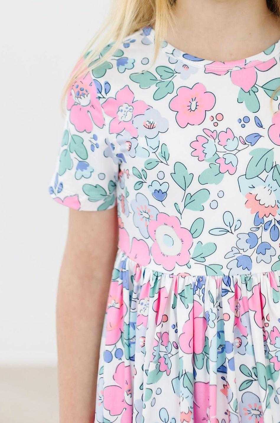 Mila & Rose ® Hydrangea S/S Pocket Twirl Dress — detail close-up