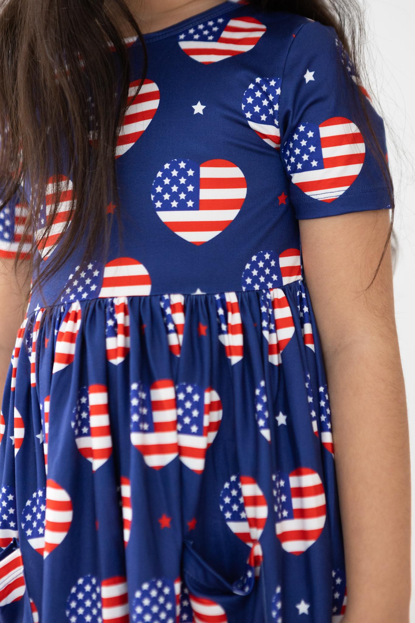 Mila & Rose ® I Heart the USA S/S Pocket Twirl Dress — lifestyle context