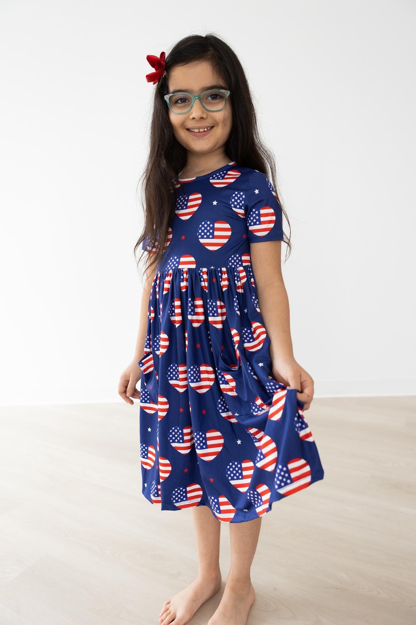 Mila & Rose ® I Heart the USA S/S Pocket Twirl Dress — side view