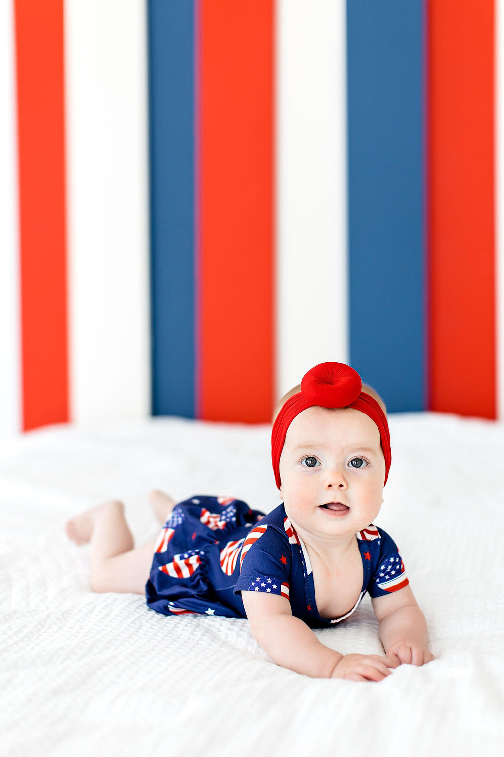 Mila & Rose ® I Heart the USA S/S Twirl Bodysuit — detail close-up