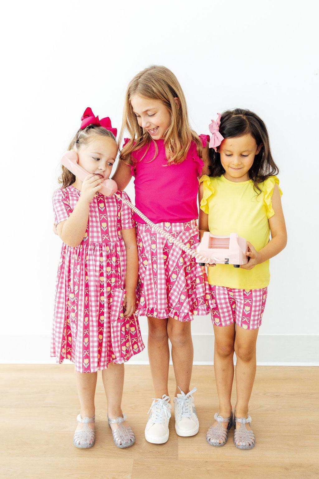 Mila & Rose ® I Love You Tulip Much S/S Pocket Twirl Dress — detail close-up