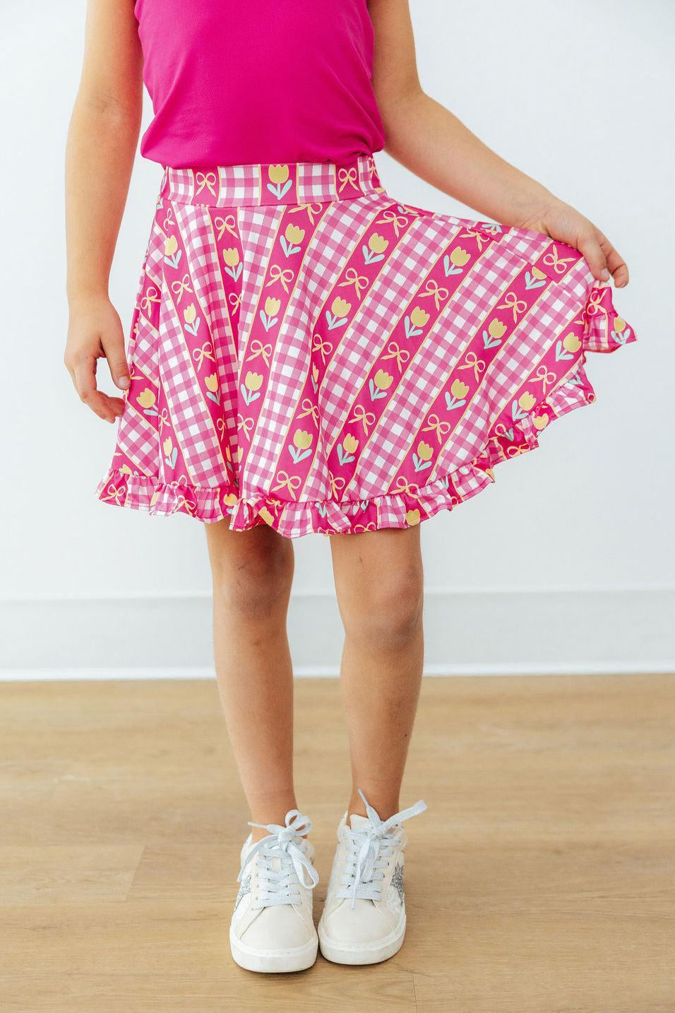 Mila & Rose ® I Love You Tulip Much Ruffle Twirl Skort — main product shot