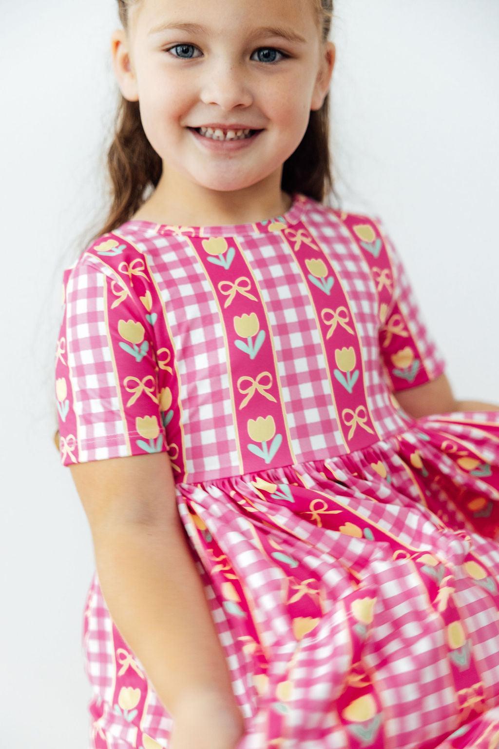 Mila & Rose ® I Love You Tulip Much S/S Pocket Twirl Dress — side view
