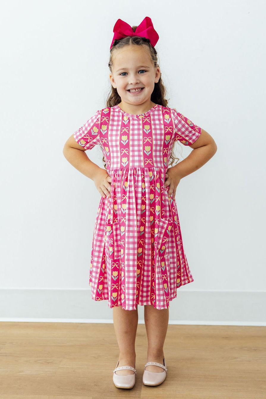 Mila & Rose ® I Love You Tulip Much S/S Pocket Twirl Dress — alternative angle