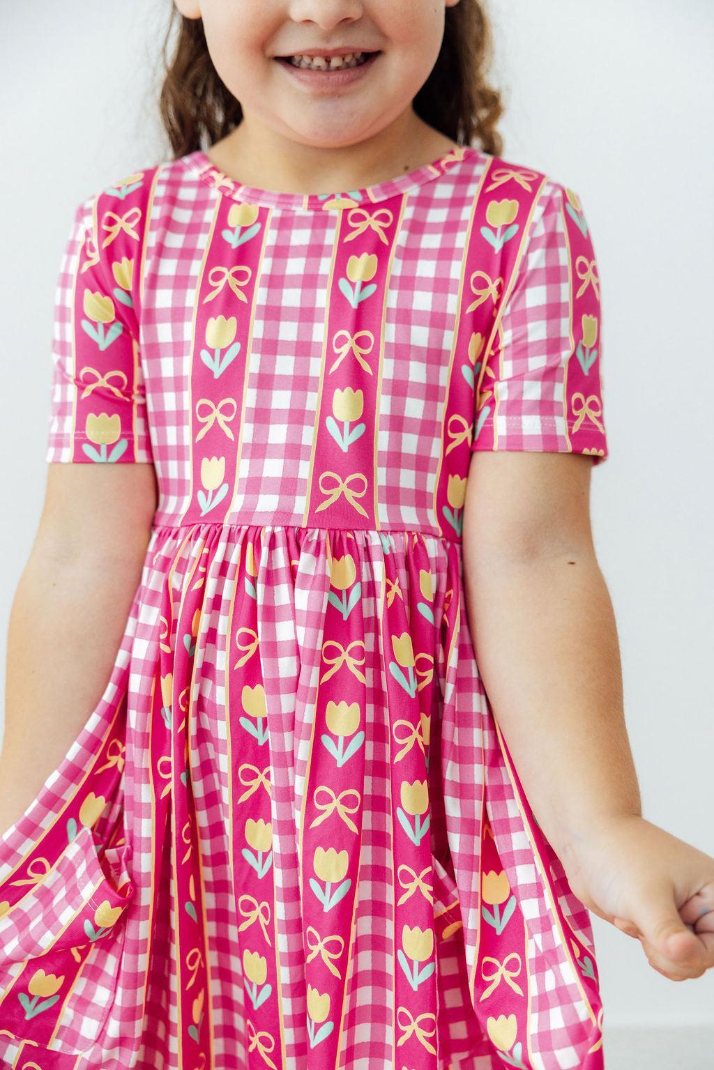 Mila & Rose ® I Love You Tulip Much S/S Pocket Twirl Dress — main product shot