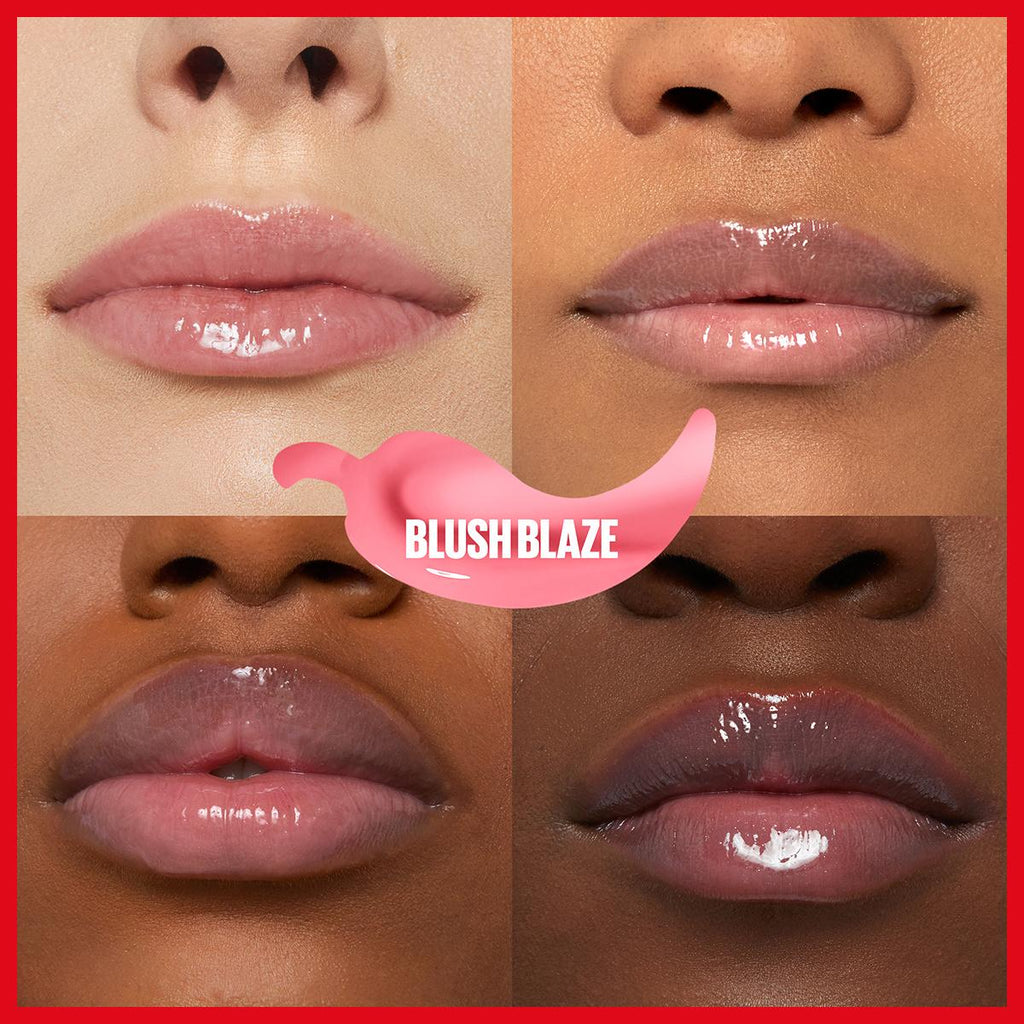 Maybelline New York Lifter Plump Lip Gloss - Blush Blaze, Non-Sticky, Long-Lasting Lip Care