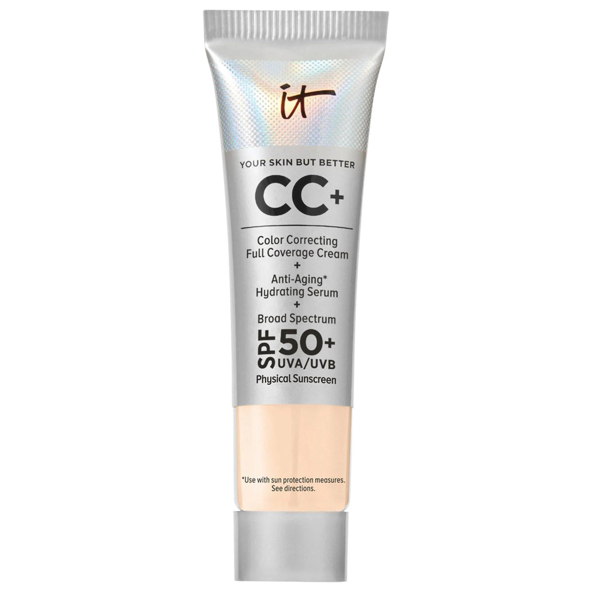 IT Cosmetics CC+ Cream: Full Coverage SPF 50+ Foundation - Hydrating, Anti-Aging & Color Correcting for Flawless Skin by Beau